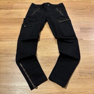 Polo Ralph Lauren Women's 6 Black Cargo‎ Pants Skinny Zipper Military Utility